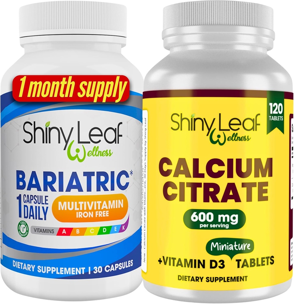 비타민 D3, Easy Swallow Caplets, Unflavored - 1 달 공급을 가진 여성과 남성 플러스 칼슘 구연산염을 위한 Bariatric Multivitamin 철 자유로운