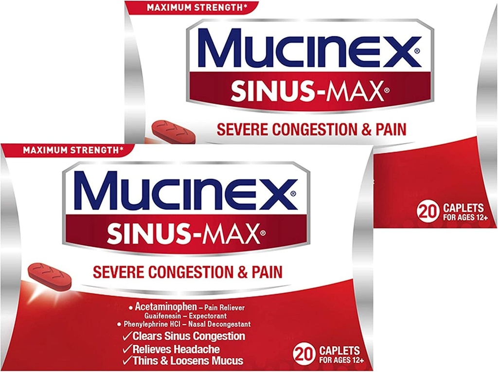 Sinus-Max Congestion & Pain Caplet (20 개)