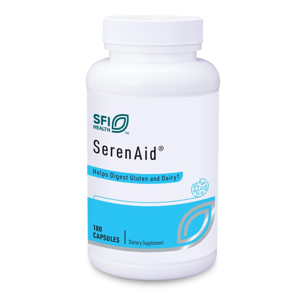 Klaire Labs SFI 건강 SerenAid - 채식주의자 다 소화 효소 보충 DPP-IV 활동 & Lactase - Gluten & Dairy Breakdown을 지원하는 효소 혼합 - 소화 촉진 (180 캡슐)