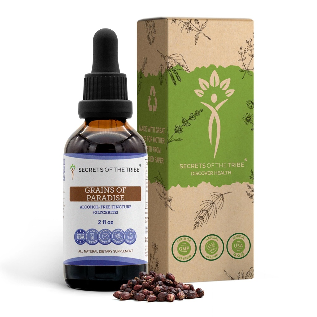 파라다이스 Tincture Alcohol-Free Liquid Extract의 곡물, 파라다이스 (Aframomum melegueta) 건조 씨앗 (2 FL OZ)