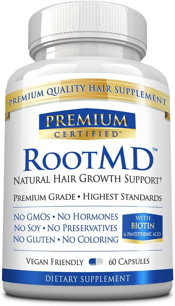 RootMD - 머리 성장, Rejuvinate Follicles을 자극, Scalp Circulation 개선 - Biotin, 구리, Tocopheryl 아세테이트, 톱 Palmetto - 모든 자연 Vegan 친절 - 60 캡슐