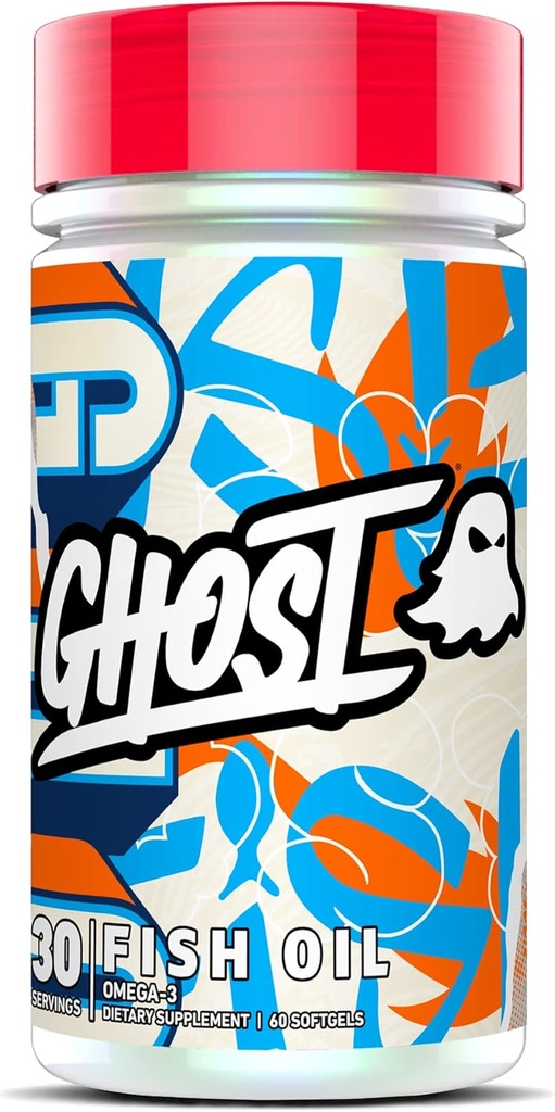 GHOST 물고기 기름 보충교재, 1400mg - EPA & DHA 지방산을 가진 오메가 3의 1100mg - 심장, 뇌 & 면역 지원을 위한 물고기 기름 보충교재 - 60 Softgels의 30의 서빙