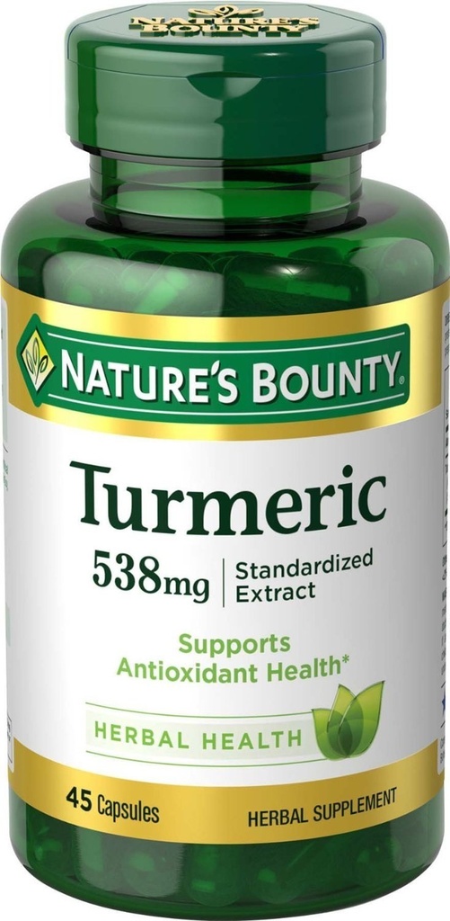 Natures Bounty Turmeric 538 mg 표준화 된 추출물, 45 개 (팩 2)