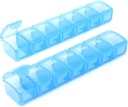 2개의 팩 작은 주간 알약 조직자, 알약/Vitamin/Fish 기름/Supplements (파란)를 위한 매일 알약 상자 알약 상자