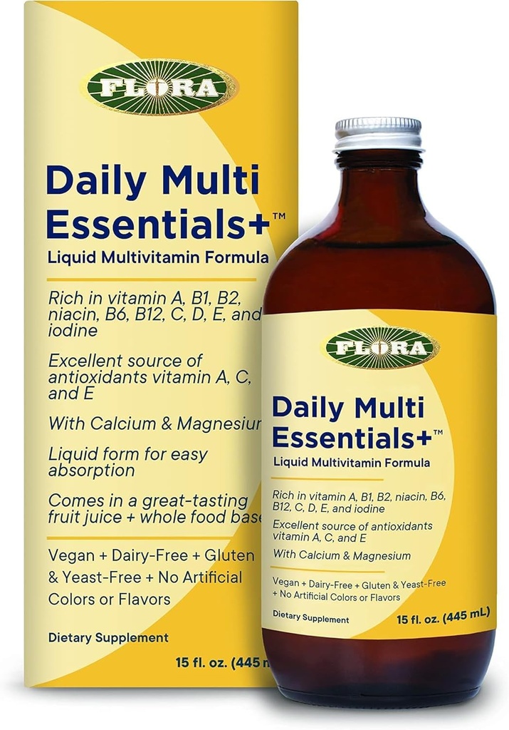 Flora - 매일 Multi Essentials+, 액체 Multivitamin 공식, 13 필수 비타민 & 무기물, 15 Fl Oz