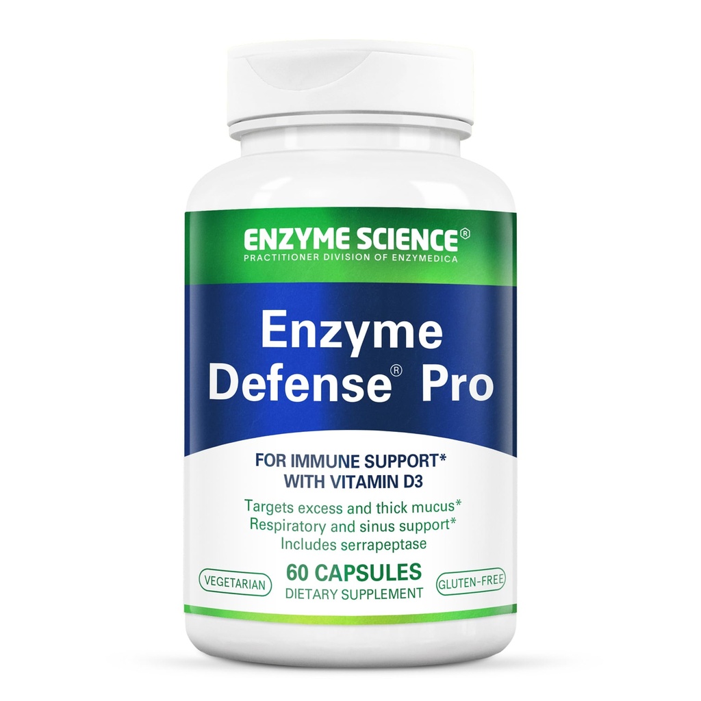 효소 과학 효소 방어 프로, 60 캡슐-Immunity 지원 보충교재 – 비타민 D3, L-Lysine, 칼슘 및 Protease–Enzyme 소화 지원 – 면역 체계로 공식화