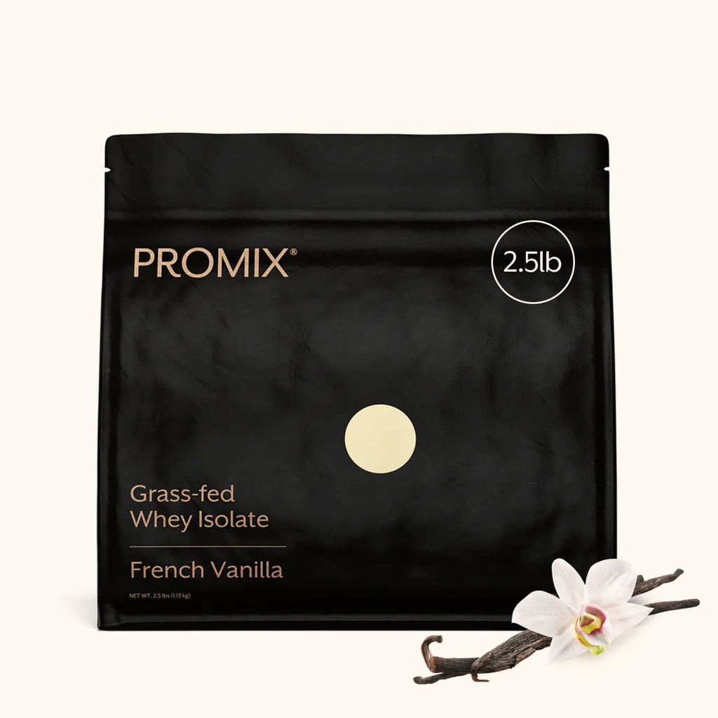 ProMix 영양 Whey Protein Isolate Powder, Vanilla - Grass-Fed - ­Post Workout Fitness & Nutrition Shakes, Smoothies, Baking & Cooking Recipes - 글루텐 프리 & 케토 - 친구 - 2.5 파운드 (팩 1)