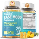설탕 무료 마그네슘 글리세린 Gummies 400mg Ashwagandha, B1, B3, Rhodiola Rosea & Saffron for Support Rest, Mood & Calm Magnesium Gummies for Adults, Chewable 마그네슘 보충, Vegan, 120Ct