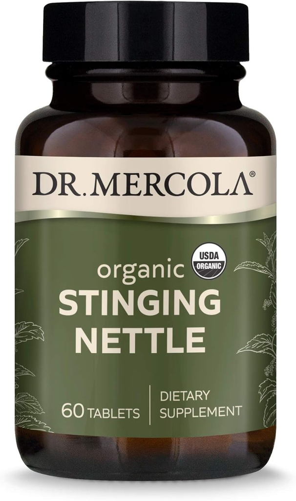 Mercola Organic Sting Nettle Dietary Supplement, 60 서빙 (60 정제), 비 GMO, Gluten Free, Soy Free, USDA Organic