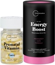 Premama Prenatal 비타민 에너지 부스트 음료 혼합 & Prenatal 지원 번들, 오메가 3, B 비타민, DHA, Folate, 28 서빙