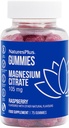 NaturesPlus Gummies 마그네슘 구연산염 - 75 Gummies, Raspberry - Calm The Mind & Body, Supports Bone 조밀도 - 채식주의 자, 글루텐 무료, Non-GMO - 25 서빙