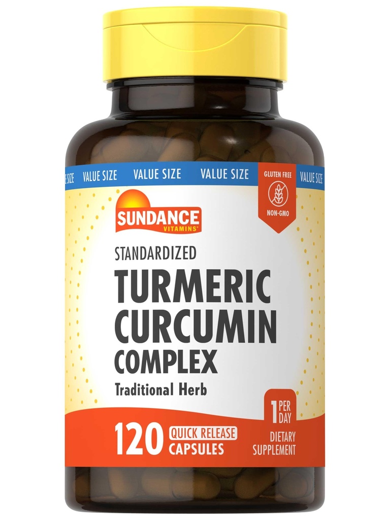 Sundance Turmeric Curcumin Complex | 120 캡슐 | 흑퍼 추출물 | 전통 허브 | Non-GMO 및 글루텐 무료 보충