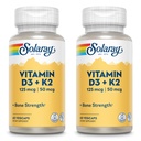 SOLARAY 비타민 D3 + K2, 칼슘 흡수 및 건강한 심혈관 체계 & 동맥, 비 GMO & 아니 Soy를 위한 D & K 비타민