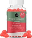 지구 & elle Vegan Collagen 부스터 Gummies for Women with Biotin and Vitamins - 부스트 헤어 네일과 피부 건강, 노화 방지 - 맛있는 설탕 무료 베리 맛 - Chew - 60 Count
