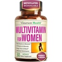 메틸을 섞은 비타민을 가진 여자를 위한 Multivitamin와 에너지, 초점 및 면역력을 위한 킬레이트된 무기물 – 우수한 매일 여자 Multivitamins & Multiminerals – 60 캡슐