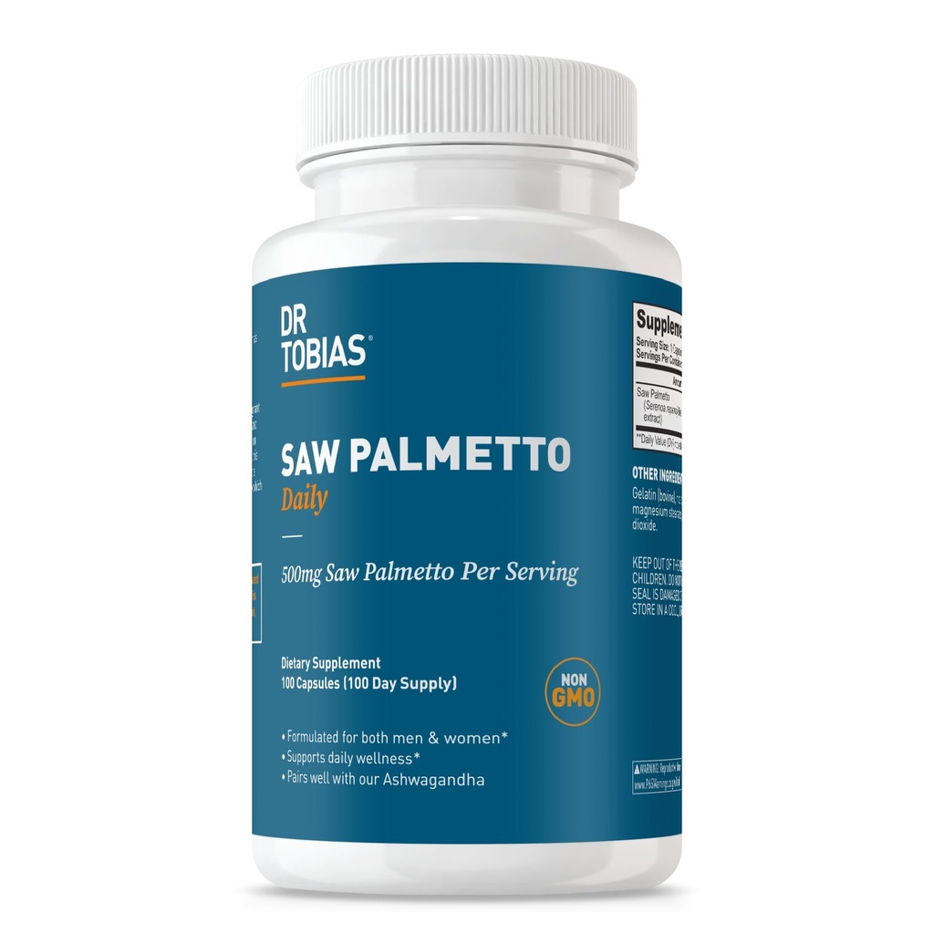 Tobias 박사는 Palmetto 보충교재, 지원 Urinary 건강, Hormonal 균형, 전립선 건강, & 머리 활력, 남자 & 여자를 위한 톱 Palmetto, 봉사 당 500mg - 100개의 캡슐, 100개의 서빙을 보았습니다