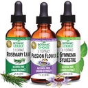 Botanic Choice Passion Flower, Rosemary Leaf, & Gymnema Sylvestre Extract 번들 – 전체 웰빙을위한 매일 전체 웰빙 키트 (1 fl. Oz. 각)