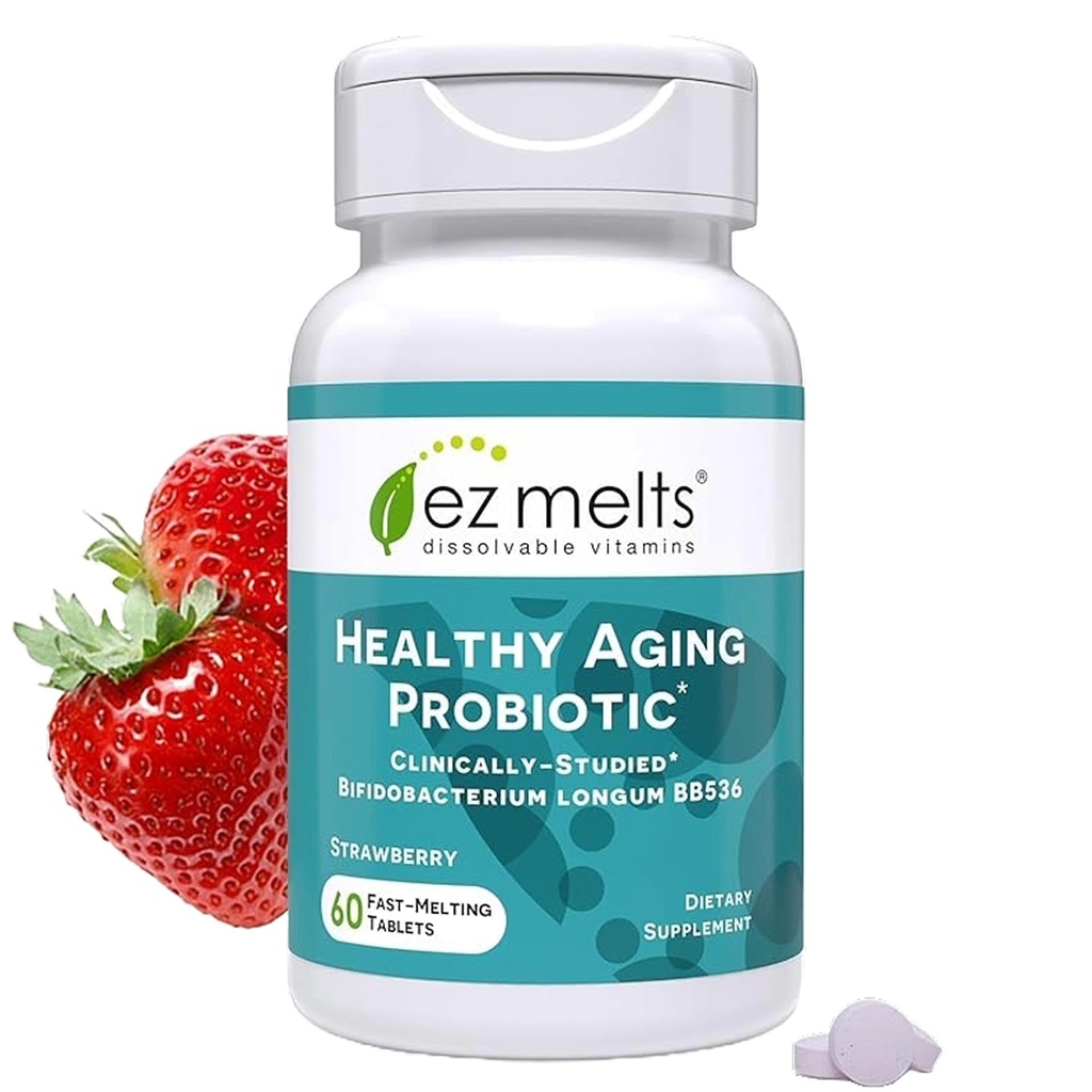 EZ 녹슬지 않는 건강한 시효 Probiotic의 Bifidobacterium Longum BB536 (2 억 CFU), 설탕 자유로운, 여자 & 남자를 위한 Probiotics 50+, 2 달 공급 - 1 팩