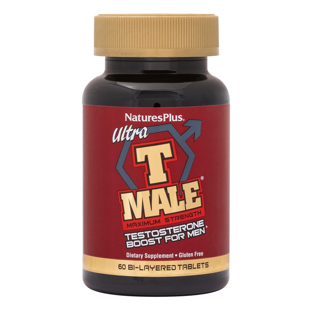 NaturesPlus Ultra T Male, Extended Release - 60 Bi-layered Tablets - 지원 근육 이익 - 채식주의, 글루텐 무료 - 30 서빙