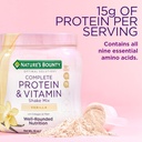 Nature 's Bounty Complete Protein & Vitamin Shake Mix with Collagen & Fiber, 면역 건강, 바닐라 맛, 1 파운드 (팩 2)
