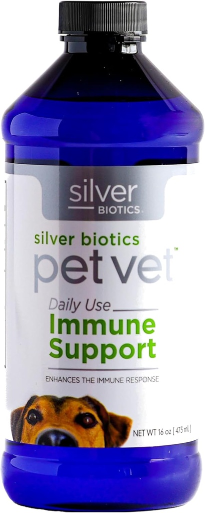 실버 바이오틱스 Pet Vet Immune 지원 | 애완 동물의 면역 반응 강화 | 16 Fl Oz