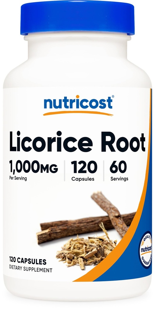 과량 감초 뿌리 500mg, 120 캡슐 - Non-GMO, 글루텐 무료