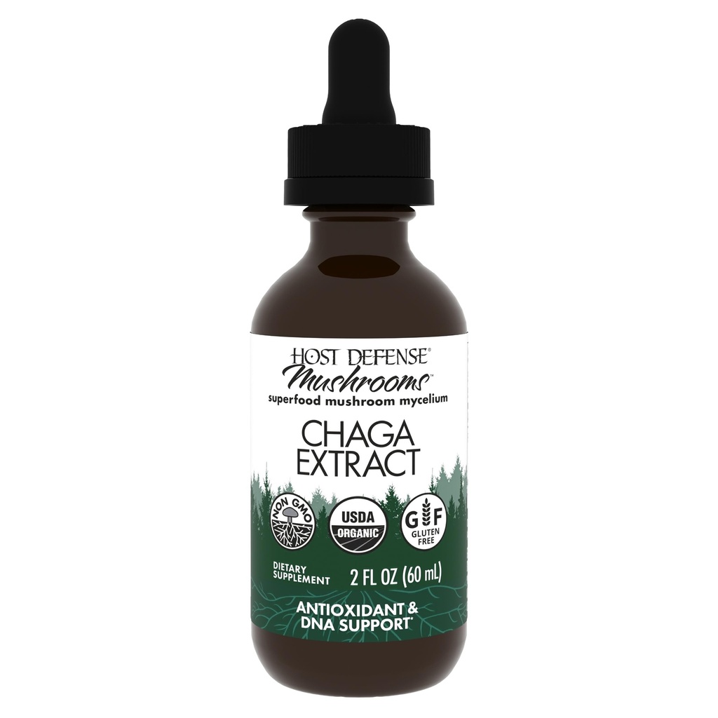 Host Defense Chaga Extract - Immune System Support Supplement - 산화 방지제 활동 지원을위한 Chaga 버섯 - 액체 식 버섯 보충 - 2 fl oz (60 서빙) *