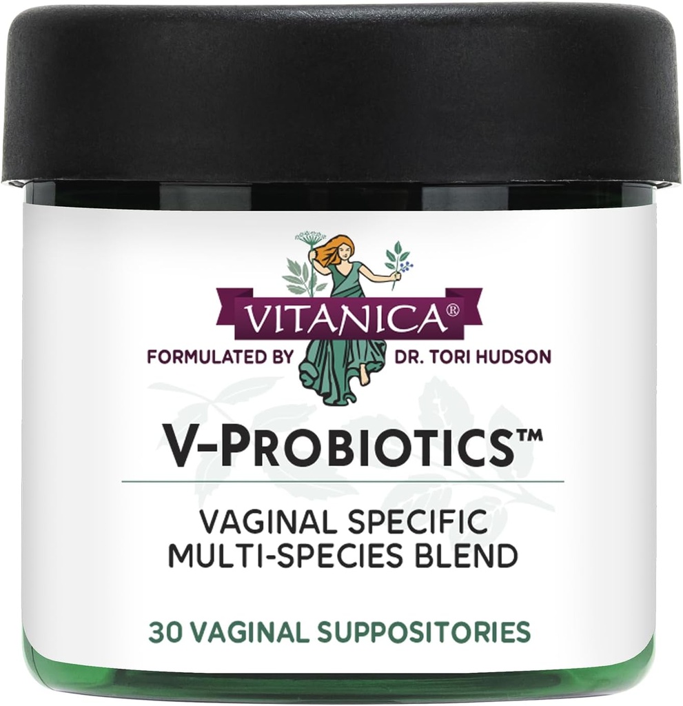 Vitanica V-Probiotics - 여성을위한 Probiotics - Lactobacillus Rhamnosus, Gasseri 및 More - 여성 건강 보충 - 여성 - 30 질 좌약