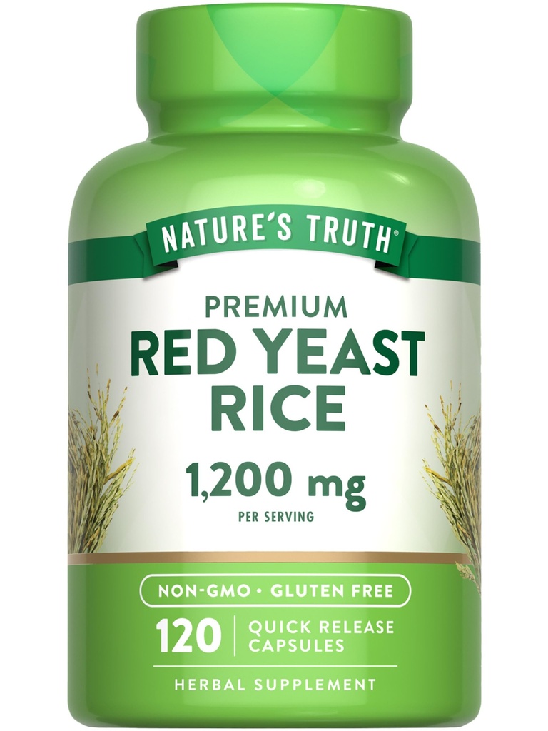 자연의 진실 빨간 효모 밥 캡슐 1200 mg | 120 조사 | Non-GMO & 글루텐 자유로운 보충교재