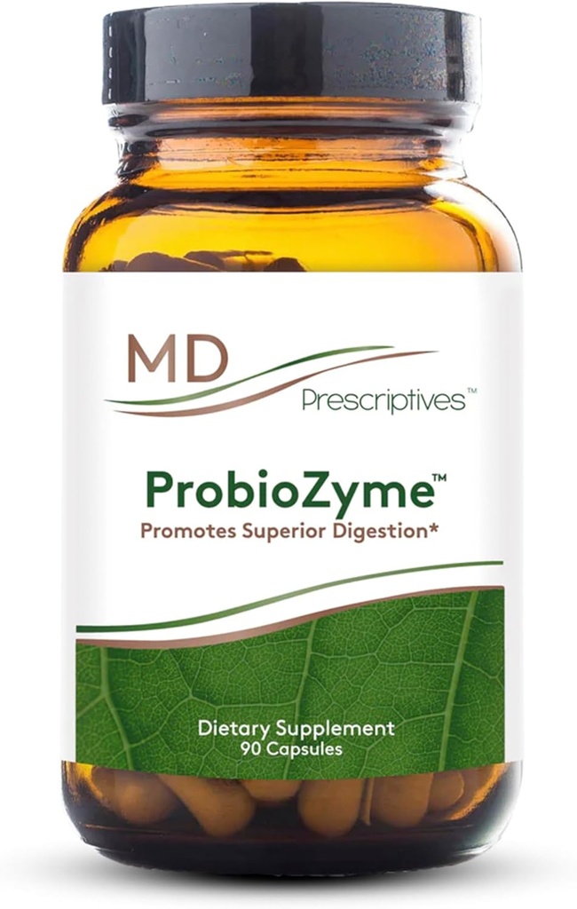 MD Prescriptives - ProbioZyme - 채식 소화 효소 - 소화 및 구트 건강을위한 보충 - 90 캡슐