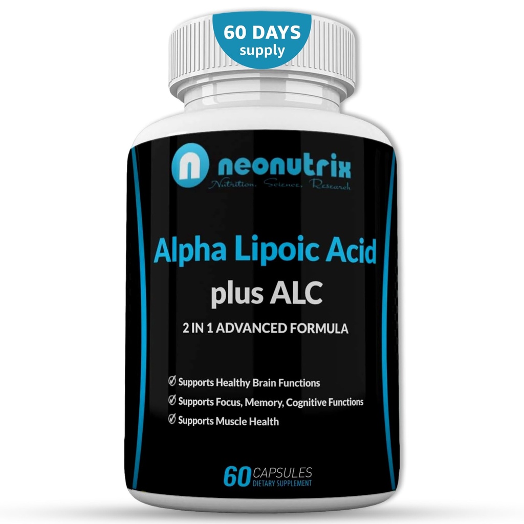 알파 Lipoic 산성 플러스 아세틸 L 카르니틴 항 산화제 보충교재 ALA ALC 건강한 뇌 기능 & 근육 힘, 초점, 기억 & 여자를 위한 인지 기능 & 남자 - 60의 캡슐에 의하여 임신하는 기능