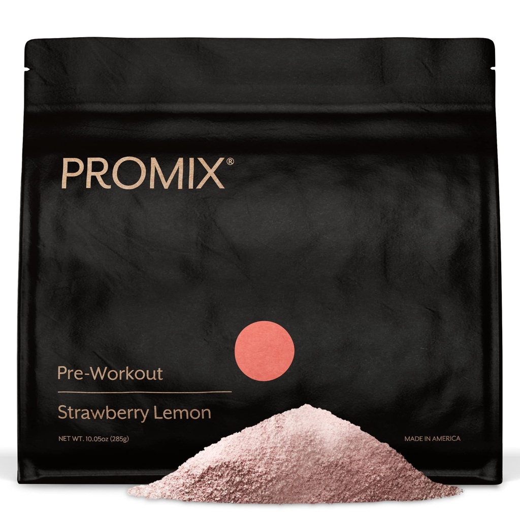 Promix Pre-Workout Powder, Strawberry Lemon – Boost Focus, Energy & Endurance – Caffeine, B12, Beta-Alanine & L-Tyrosine – 글루텐 & Dairy-Free, 10.05 온스