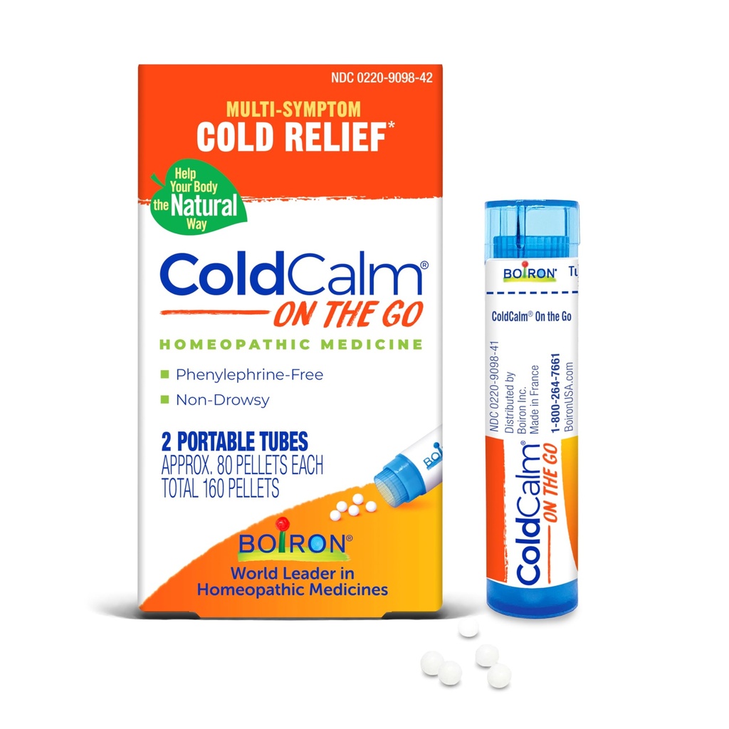 Boiron ColdCalm Sneezing, Runny Nose, Nasal Congestion 및 Sore Throat - 2 카운트 (160 펠릿)