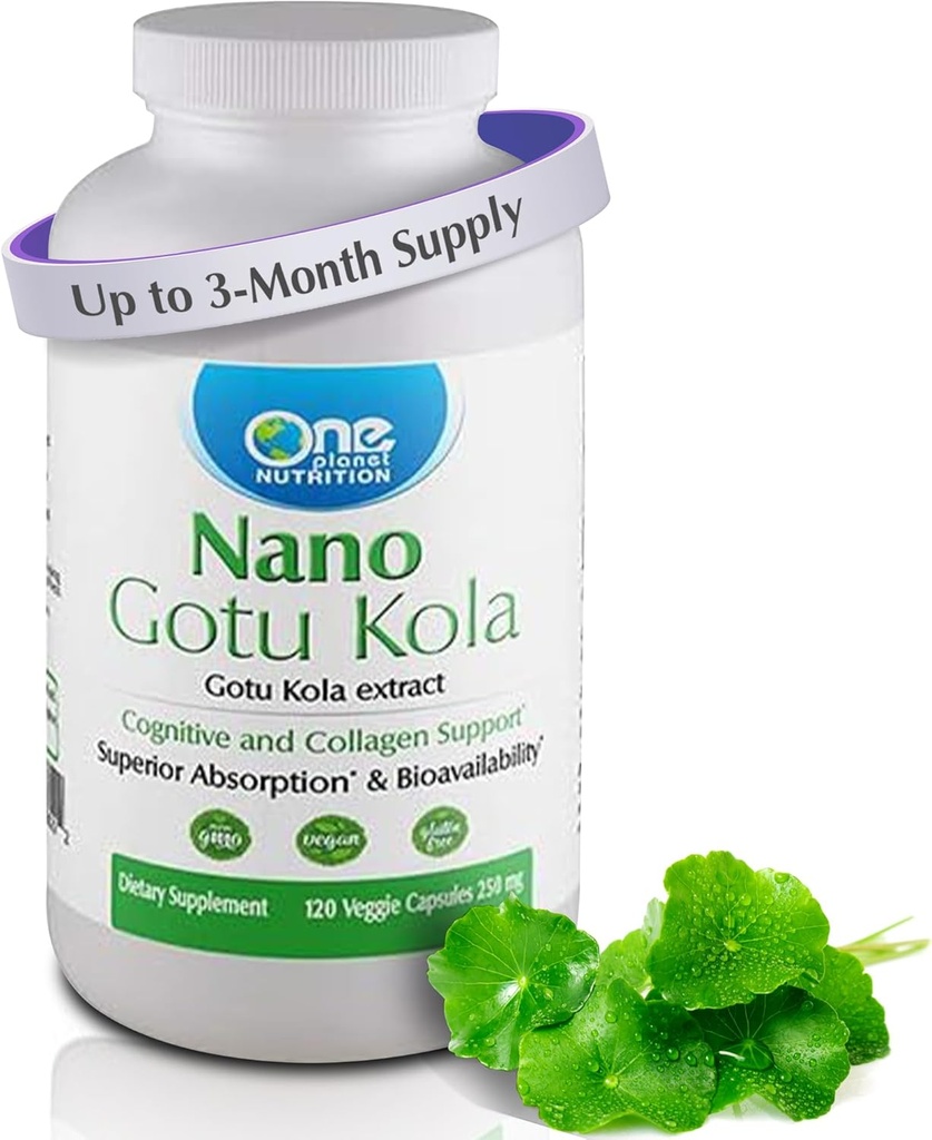 1개의 행성 영양 나노 Gotu Kola 250 mg Veggie 캡슐 (120의 서빙), Gotu Kola 추출물, 강화한 흡수를 위한 Nano는, 뇌 기능 & 교원질 종합, 비 GMO, Vegan, 글루텐 자유로운을 강화합니다