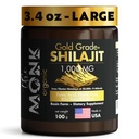 Fulvic Acid, Humic Acid, 85 + Minerals- Gold Grade Plus - 100g, 1000mg Per 서빙 - 에너지, 체력, 뇌 지원 - 미국에서 만든 유기 Himalayan Shilajit 수지