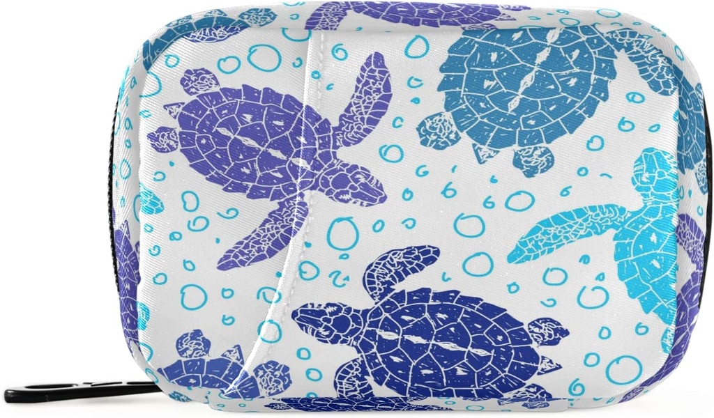Naanle Vintage Sea Turtle Pill Box 7 Day Pill Case Travel Pill 주최자 가방 지퍼 휴대용 주간 케이스 컴팩트 크기 보충 비타민 홀더