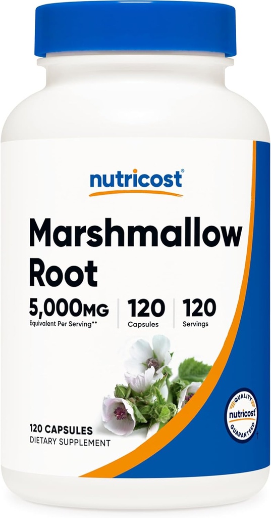 Nutricost Marshmallow Root 5000mg Equivalent, 120 채식 캡슐 - 글루텐 무료 및 비 GMO - 10 : 1 추출물의 500mg에서