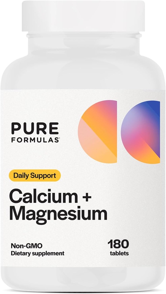 PureFormulas 칼슘 + 마그네슘 - 글루텐 무료 보충 지원 마그네슘 칼슘 비타민 C 비타민 D & Boron, 알레르기 방지 비 GMO 180 정제와 뼈 건강 및 전반적인 웰빙
