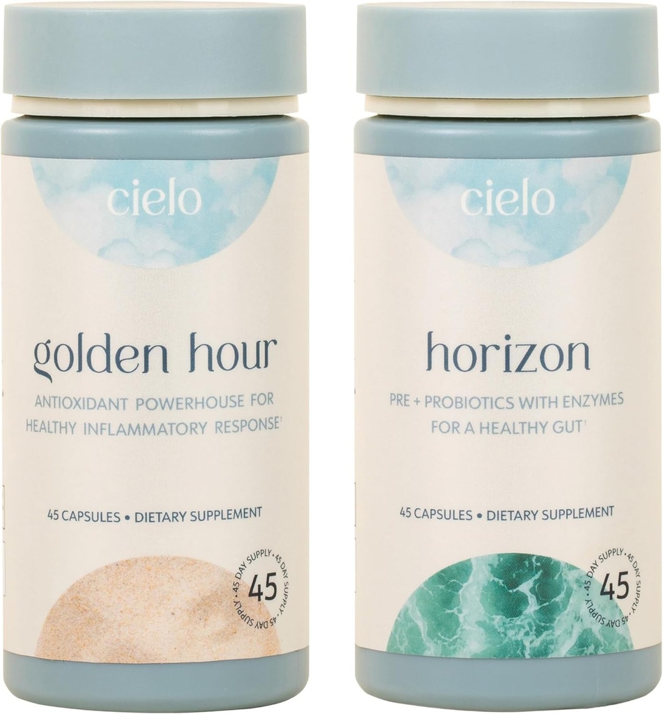 Cielo Golden Hour & Horizon 번들 - Probiotics 및 산화 방지제 세트 (45 일 공급)