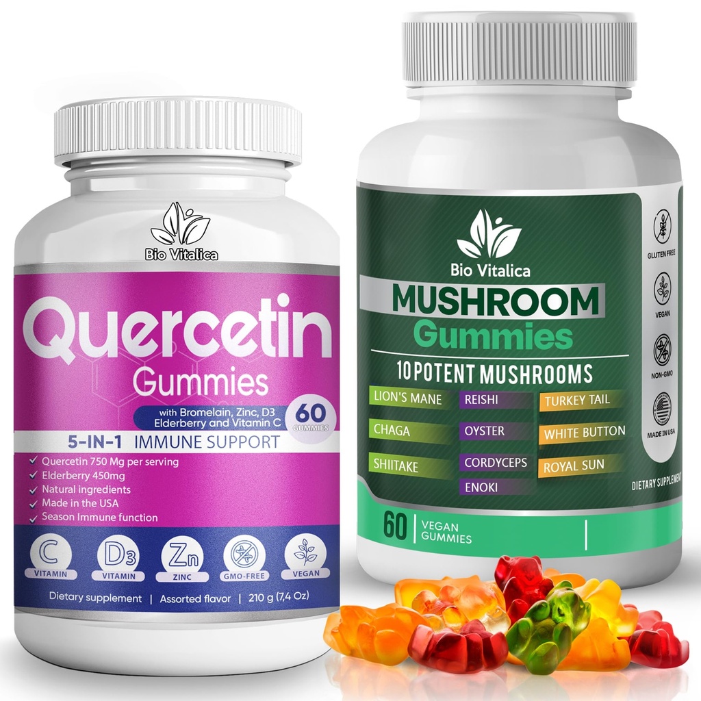 BIO VITALICA Quercetin Gummies & 버섯 Gummies (버들)