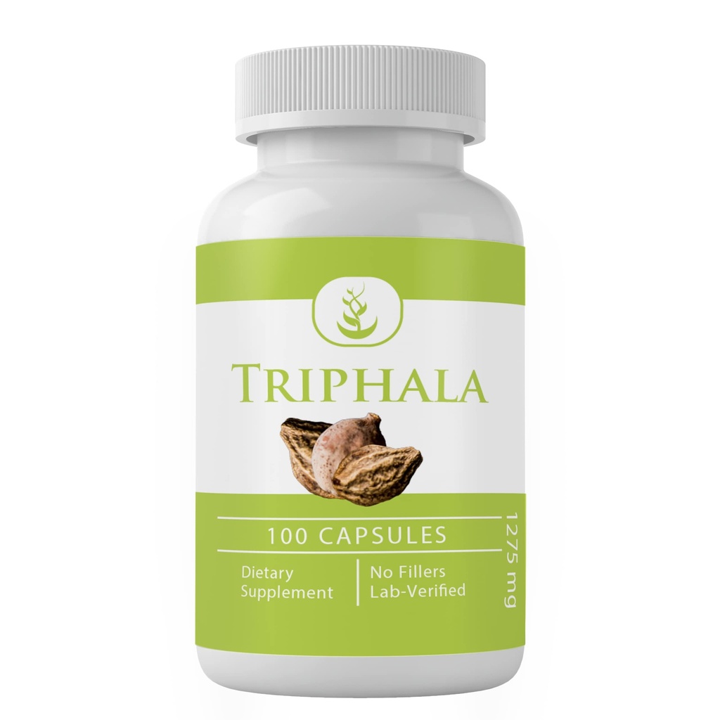 PURE ORIGINAL INGREDIENTS Triphala 분말, (100 캡슐) 항상 순수, 첨가제 또는 필러 없음, 실험실 검증