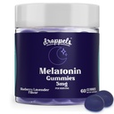 Droppels Melatonin Gummies, 5mg - 식물 기반, Chamomile 추출물, 60 카운트, 블루 베리 맛 (1 개월 공급)과 천연 수면 지원을위한 Vegan Melatonin 5mg