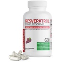 Bronson Resveratrol 500 Complex 표준화 된 Trans-Resveratrol + 포도 씨앗 & 레드 와인 추출, 60 캡슐