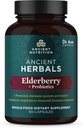 고대 영양 Elderberry와 Probiotics 보충교재, 고대 초본 검정 Elderberry 캡슐, 면역 체계 지원, 전체적인 음식 보충교재, 글루텐 자유로운, Paleo 및 Keto 친절한, 60의 캡슐