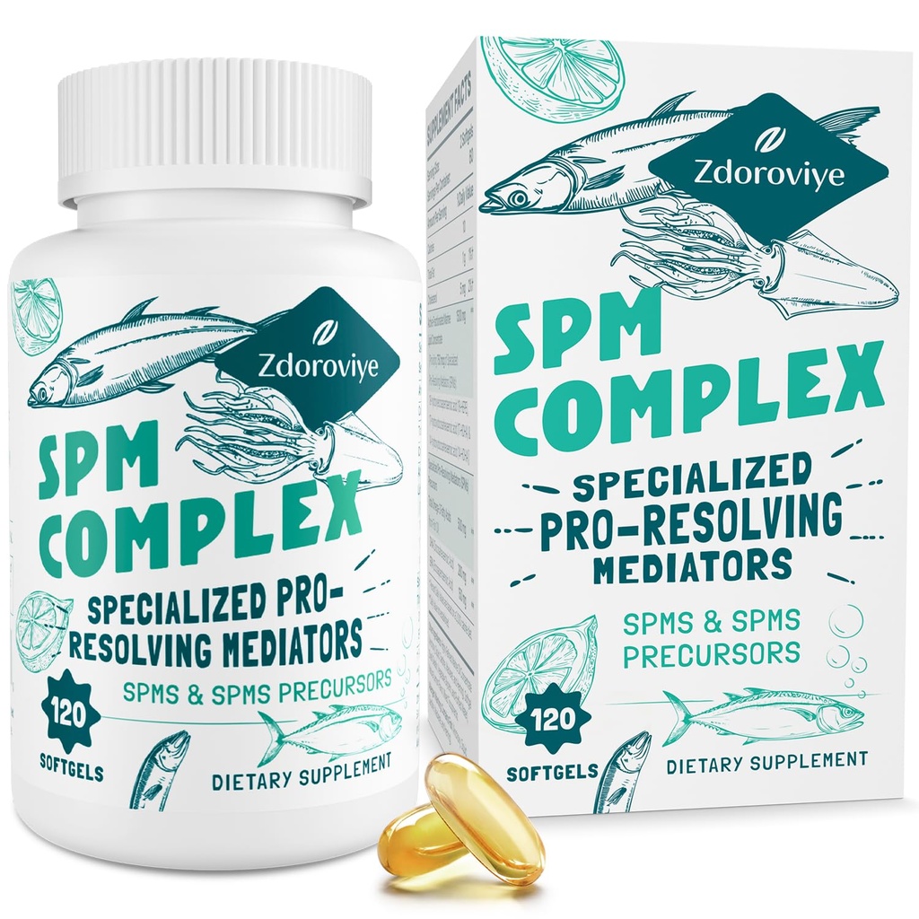 특수화된 Pro-Resolve Mediators 및 SPMs Precursors Complex, 균형 잡힌 응답을 위한 SPM 보충교재, 뇌, 조직 & 세포질 - 120 Softgels