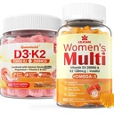 설탕 자유로운 비타민 D3 K2는 여자 Gummies를 위한 Gummies + Multivitamin를 채웠습니다