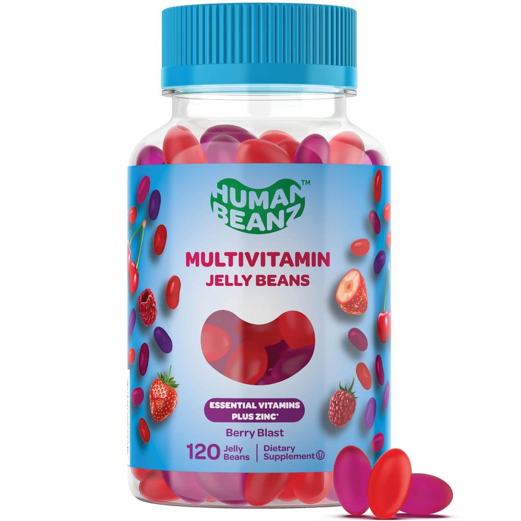 남성과 여성을 위한 아연을 가진 Multivitamin Jelly Bean Gummies, 성인, 채식주의자, 120 Berry Blast Jelly Beans, Kosher를 위한 Immune 지원 규정식 보충교재