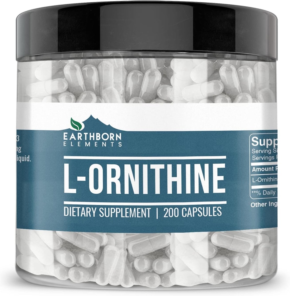 Earthborn 성분 (200 캡슐 L Ornithine HCl, 아미노산, 단백질 종합