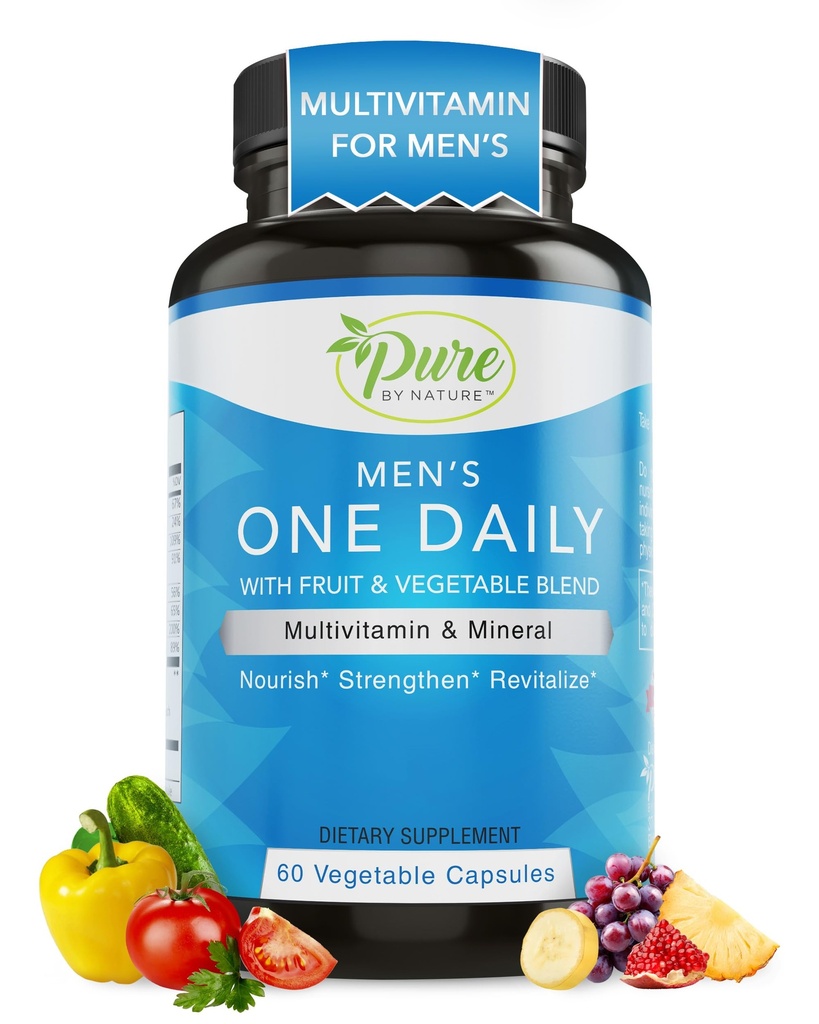 남자를 위한 성격 1 매일 Multivitamin에 의하여 순수한, 비 GMO 성분, 에너지를 위한 비타민 & 무기물, 60의 Veggie 캡슐을 가진 면역 지원 보충교재