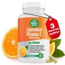 Liposomal 비타민 C 보충교재 알약 1200 mg - 높은 흡수 180 Vegan 캡슐 뚱뚱한 수용성 VIT C, 최대 힘 면역 체계 및 교원질 승압기, 해바라기 Lecithin